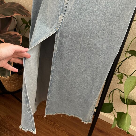 Mango Raw Hem Denim Skirt Size Small - Picture 5 of 7